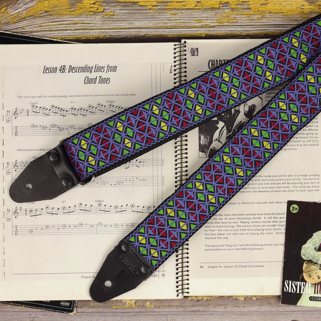 Ace style guitar strap Blue Monterey Jimi Hendrix