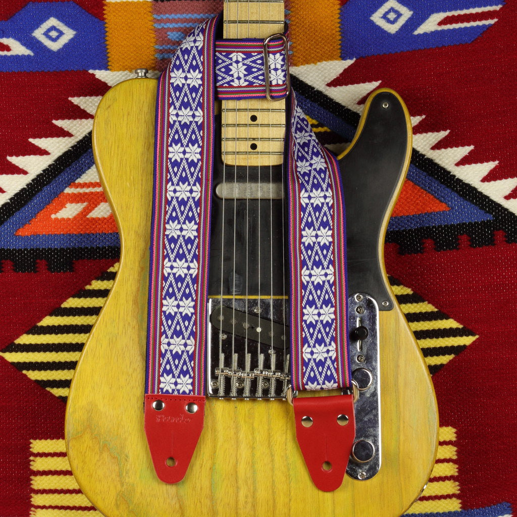 Pardo Psychedelic Hippie Guitar Strap Blue White Stars model