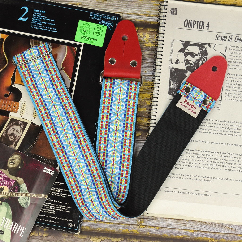 Blue Hootennany guitar strap vintage pardo straps