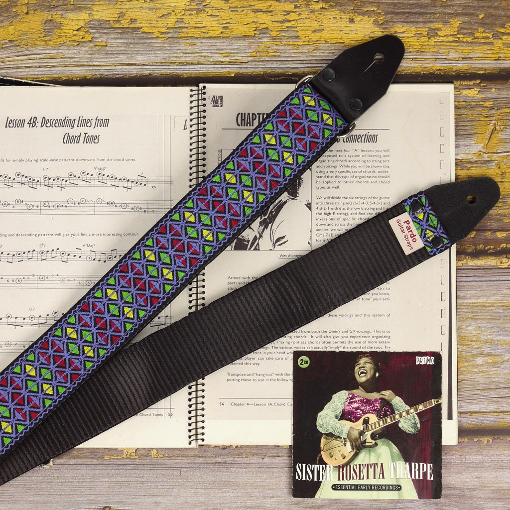 Backing seatbelt Legend Blue Monterey guitar strap