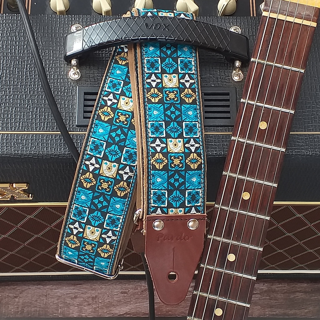 Guitar strap jimi Hendrix Blue Woodstock