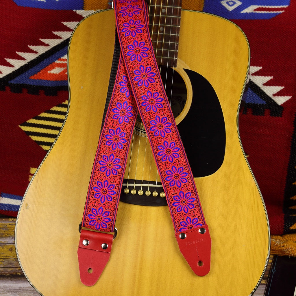 Guitar strap with floewers model Lily - Pardo Guitar Straps
