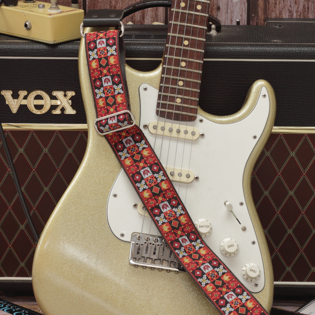 electric guitar strap  inspired in Hendrix woodstock guitar strap