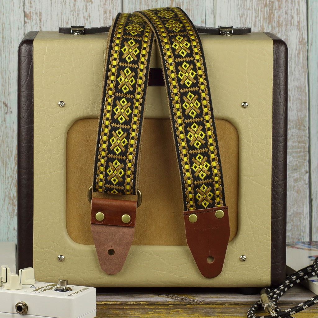 old people guitar strap embroidered model Pueblo
