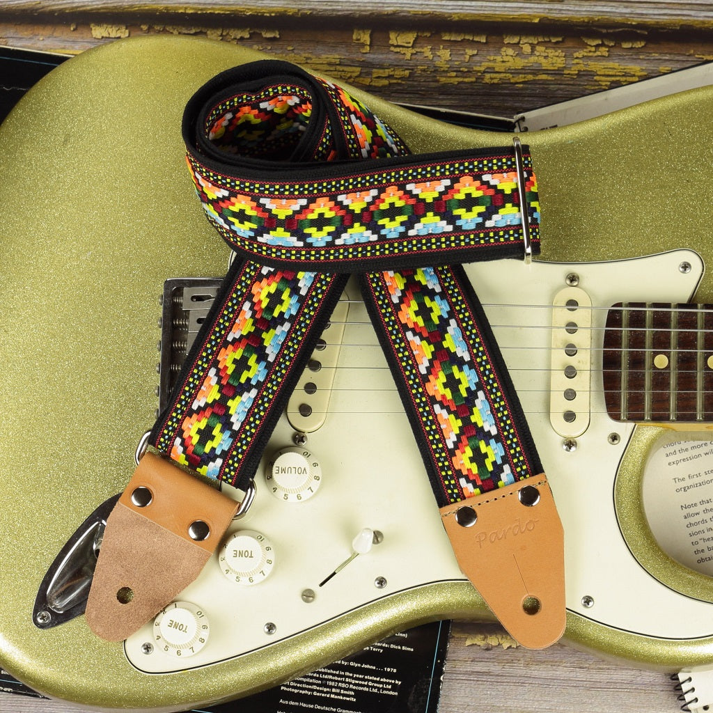 70 inch long - Old native guitar strap pattern Cheyenne