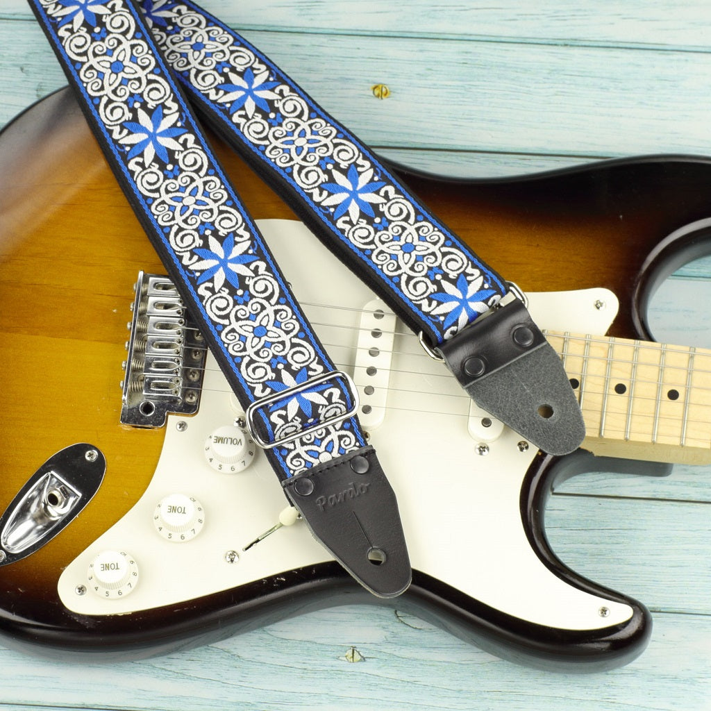 Pardo psychedelic guitar strap model Blue Stars