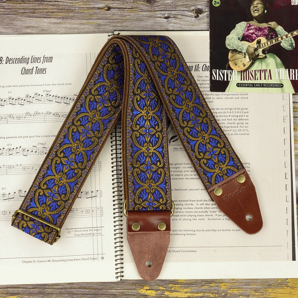 Premium Pardo guitar strap model celtic Blue