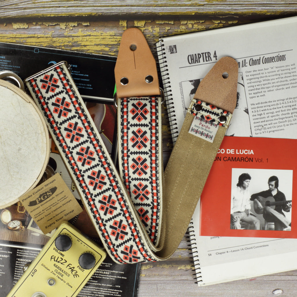 Premium guitar strap backing suede