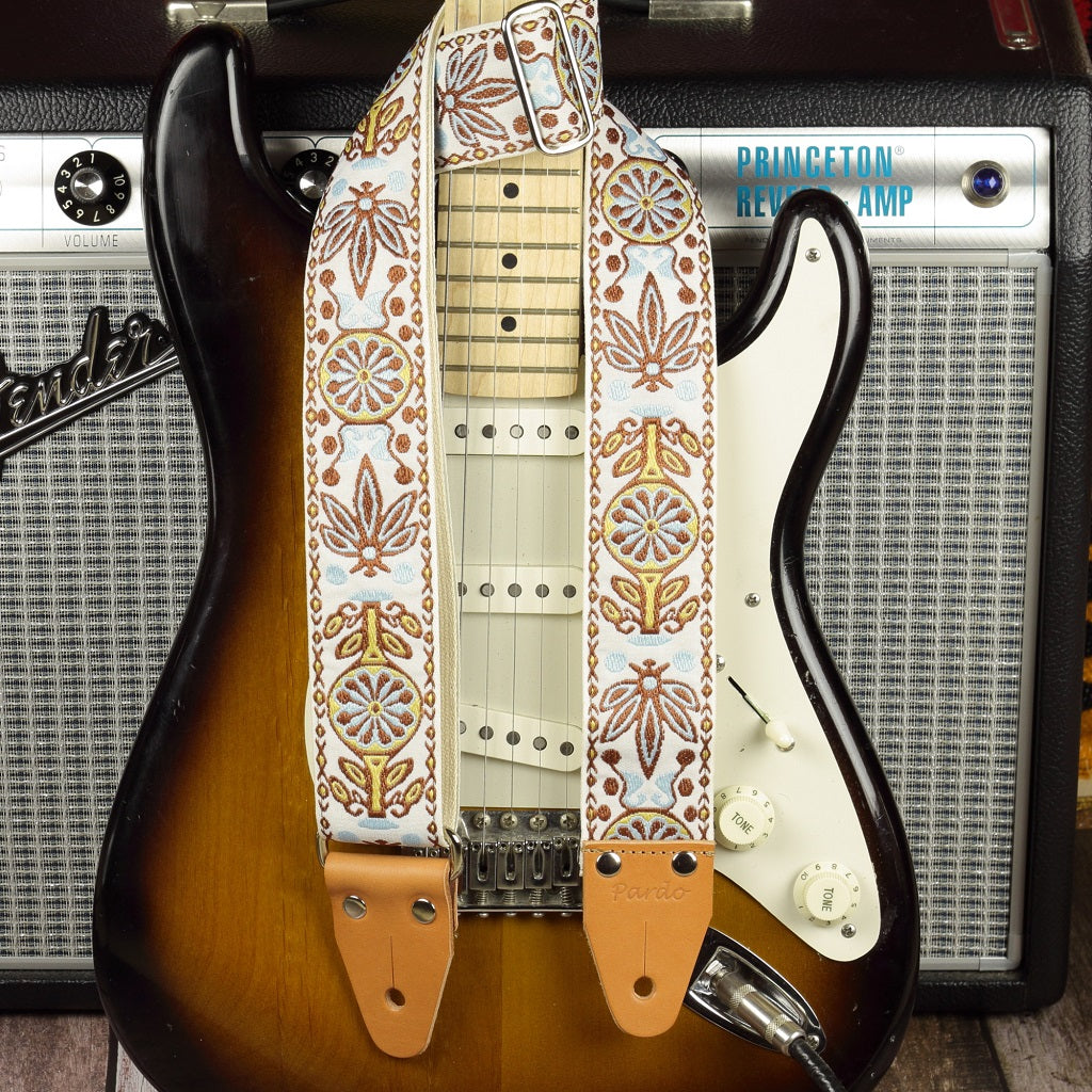 Hippie Jacquard Guitar Strap – Comfortable Cotton Lining