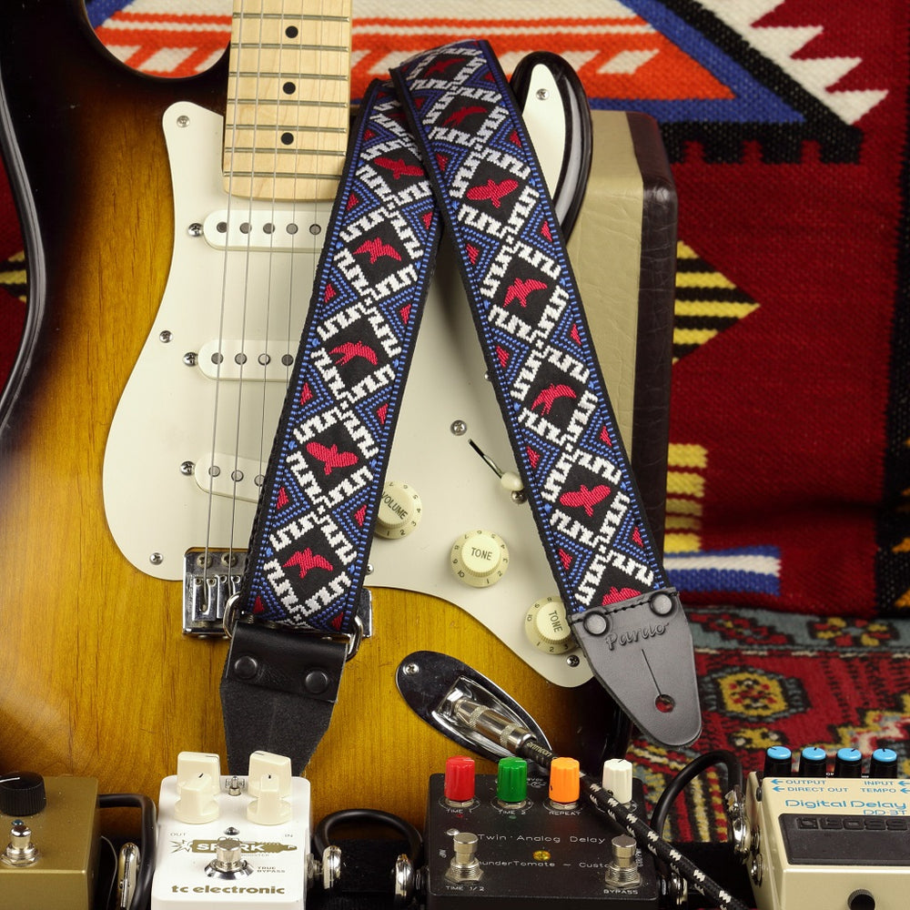 best hippie guitar strap with birds