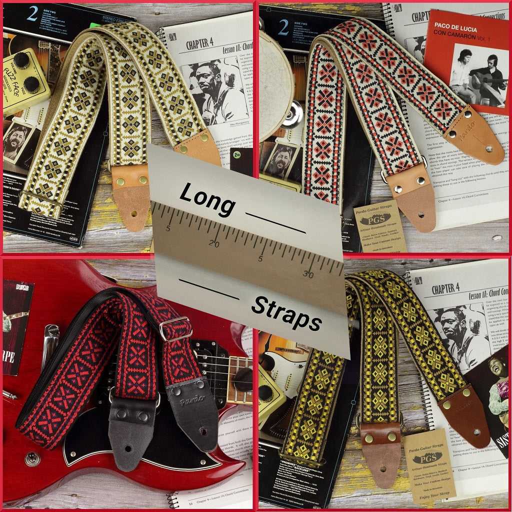 Extra long straps with ethnic and tribal patterns