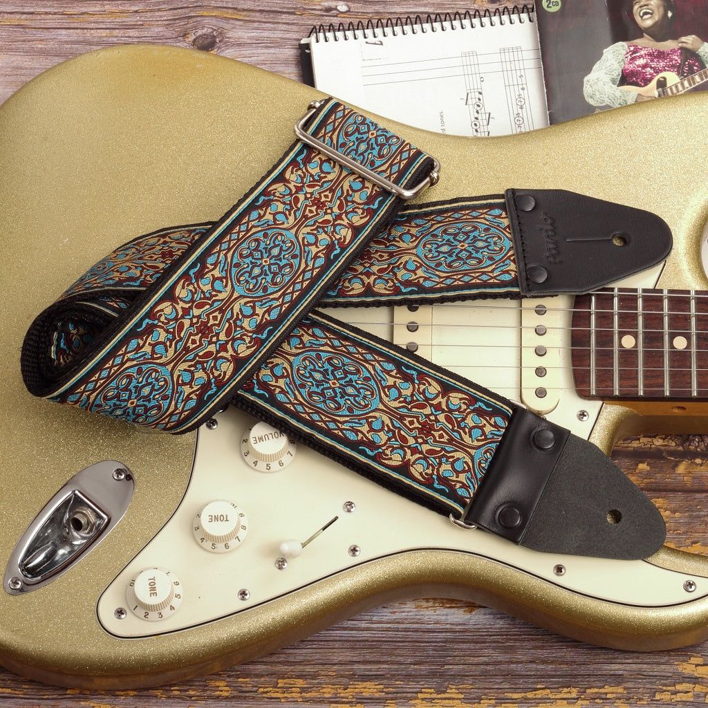 Bold Style guitar strap - Blue colors and wider