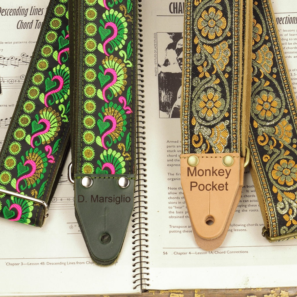 guitar strap personalized with engraved name - Pardo Guitar Straps