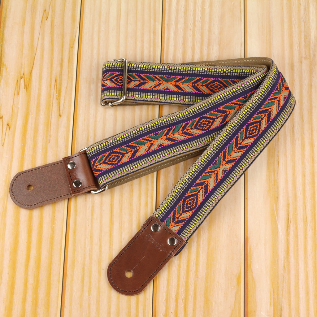 70 inch long -  Tribal guitar strap embroidered model Arrows