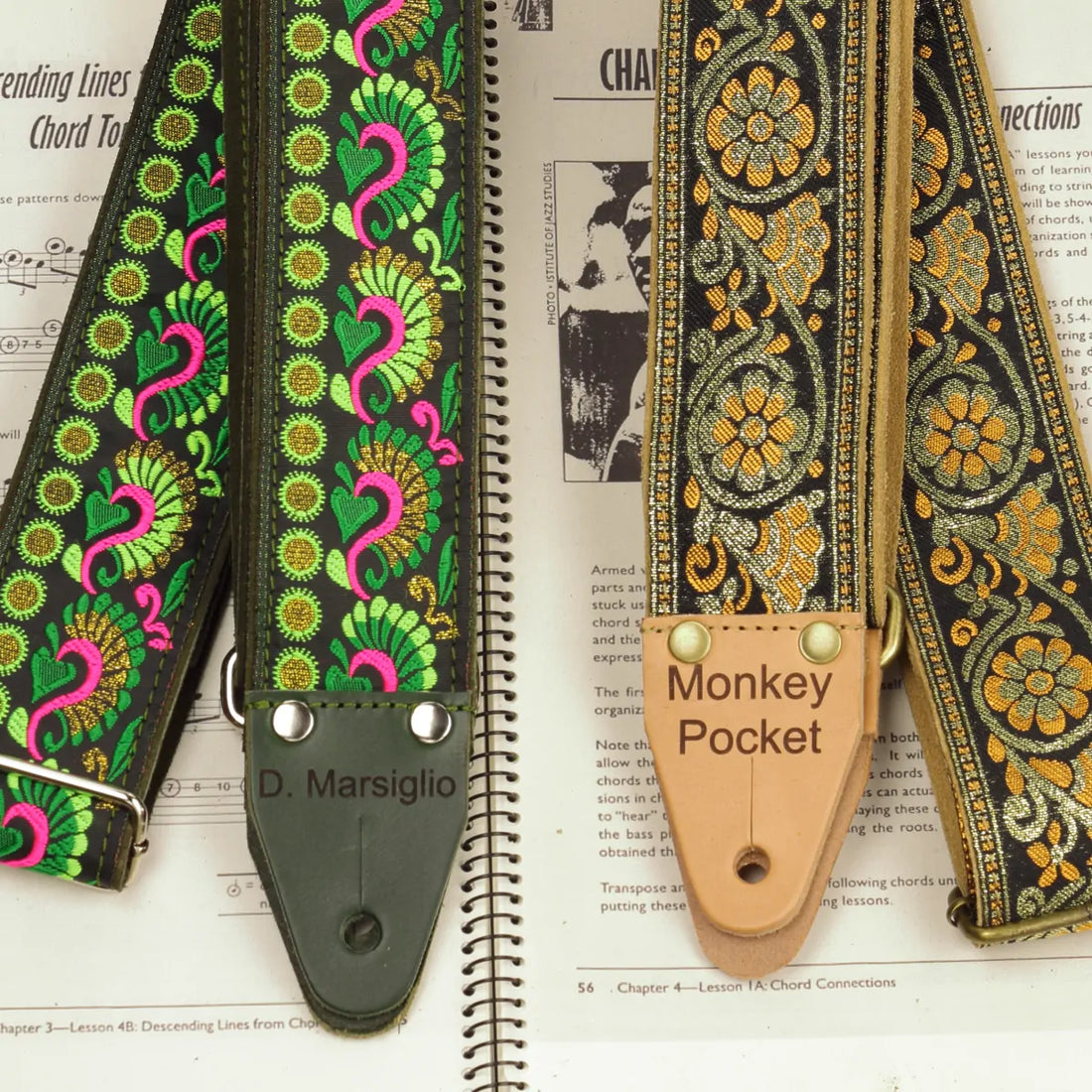 Hippie Guitar Straps Personalized Engravement