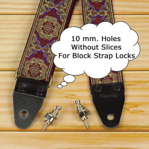 Leather ends for guitar with 10 mm hole ( 3/8") without slice, for Schaller style strap locks
