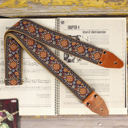 60s style guitar strap model Brown Pheasant
