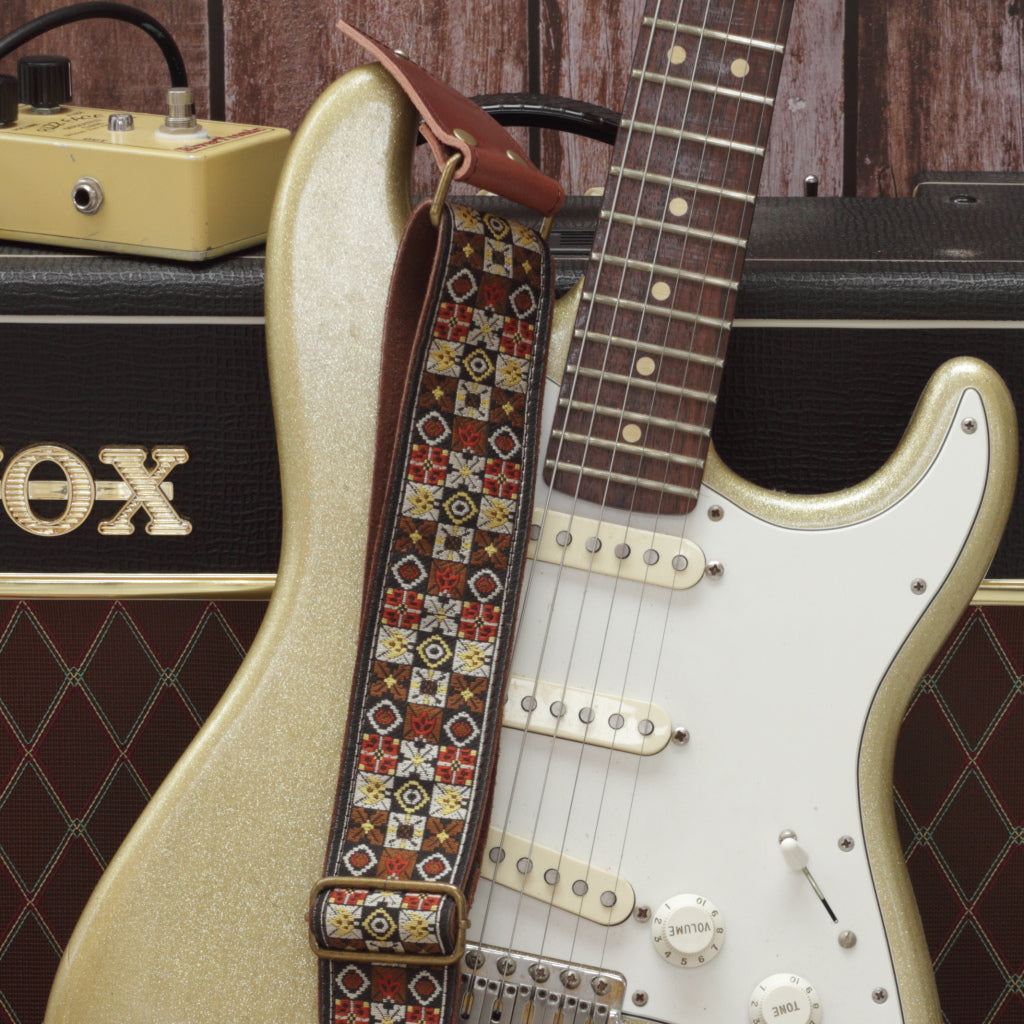70 inch Brown Woodstock Pardo guitar strap Jimi Hendrix