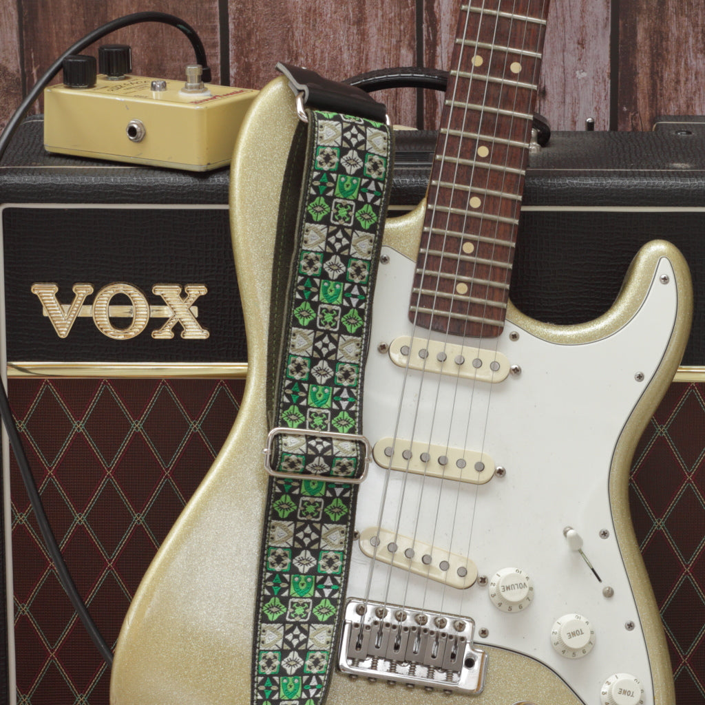70 inch craftsman Pardo guitar strap Hendrix Green woodstock