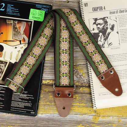 70 inch floral guitar strap flowers