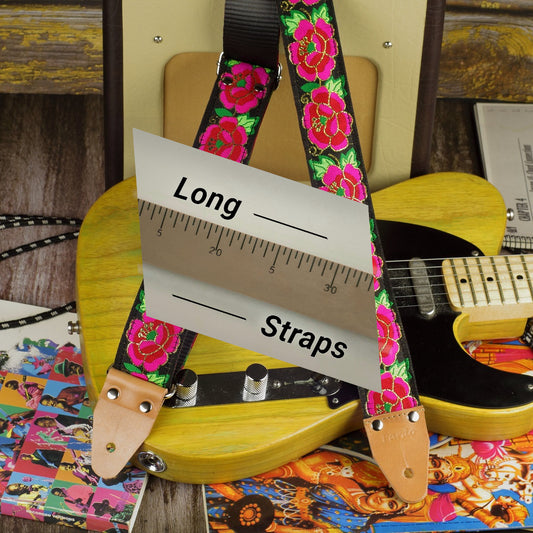 70 inch guitar straps with flowers