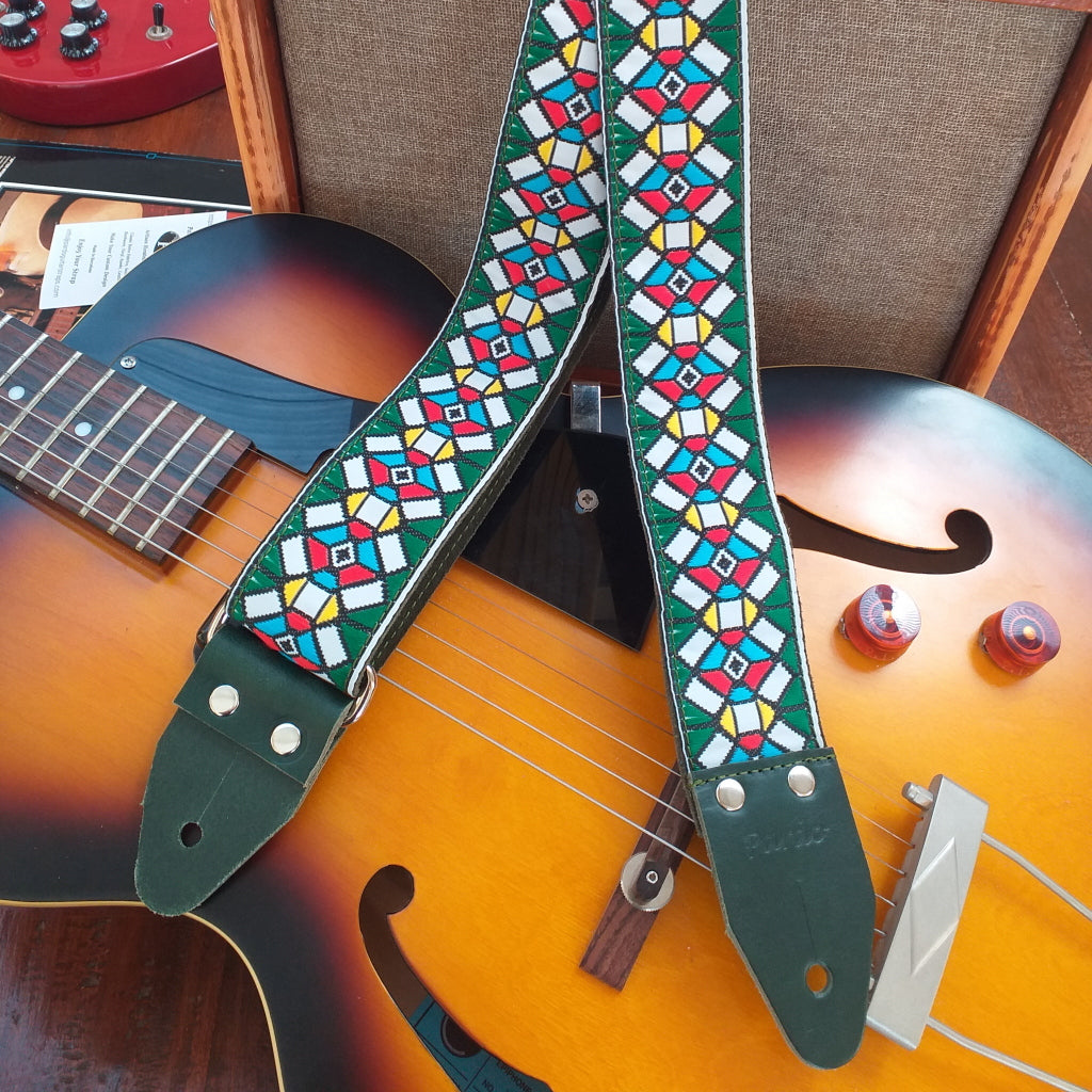 70 inch Hendrix Pardo guitar strap sixties cool pattern