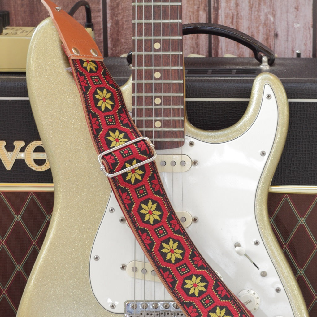 70 inch guitar strap flowers extra long marvel