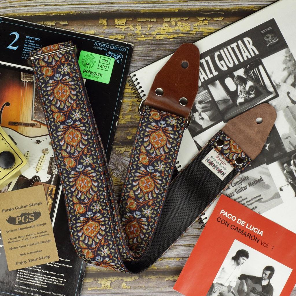 70 inch brown pheasant guitar strap