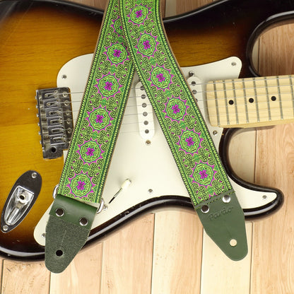 long 70 inch guitar strap model Greenday with psychedelic pattern