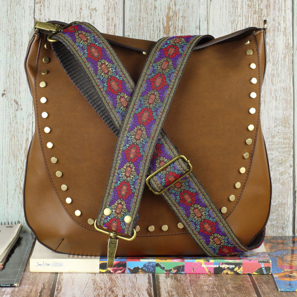 guitar strap for purse and handbag model Purple Frame