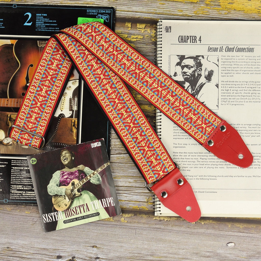 70 inch red hootennany guitar strap