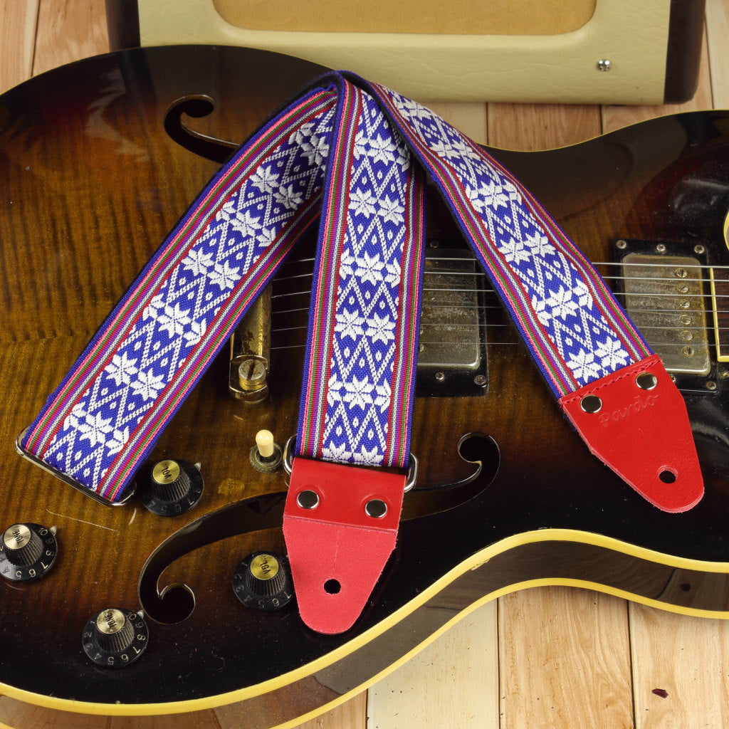 Blue white stars Pardo Psychedelic Guitar Strap