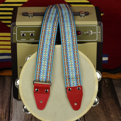 Blue hootenanny guitar strap native pardo straps