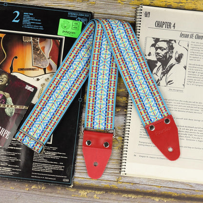 blue Hootenanny guitar strap vintage