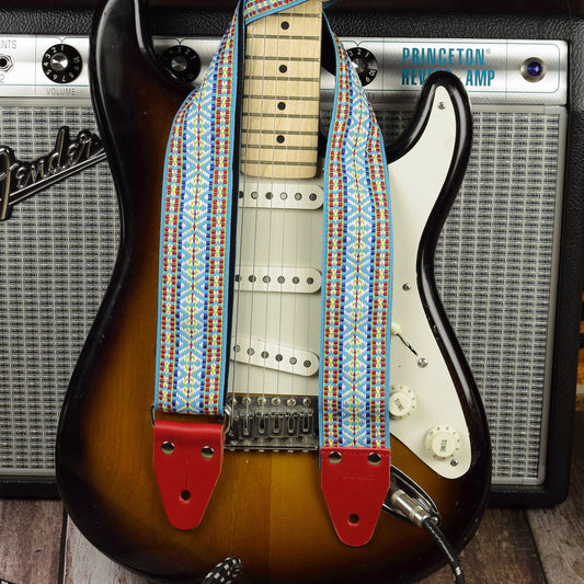 Blue Hootennany hippie guitar strap