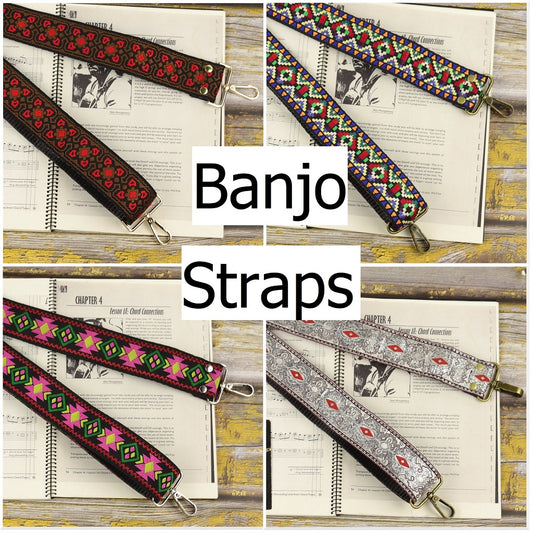 Banjo straps by Pardo straps made with jacquard fabrics inspired in the sixties and seventies