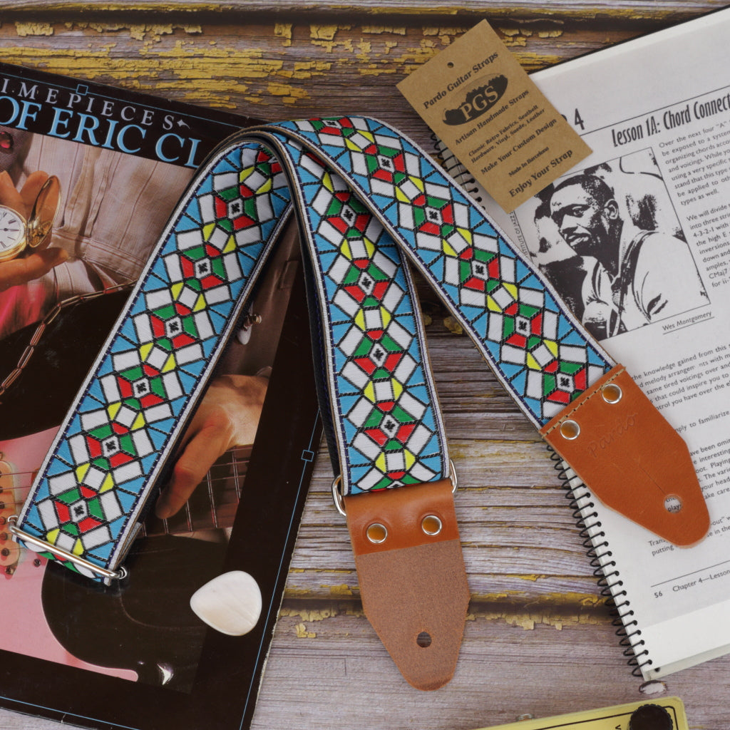 Pardo model blue stockholm guitar strap