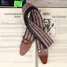 Bob Marley inspired guitar strap close up