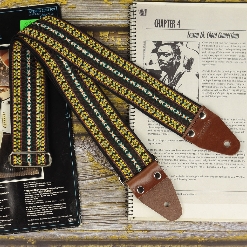 Brown hootenanny guitar strap