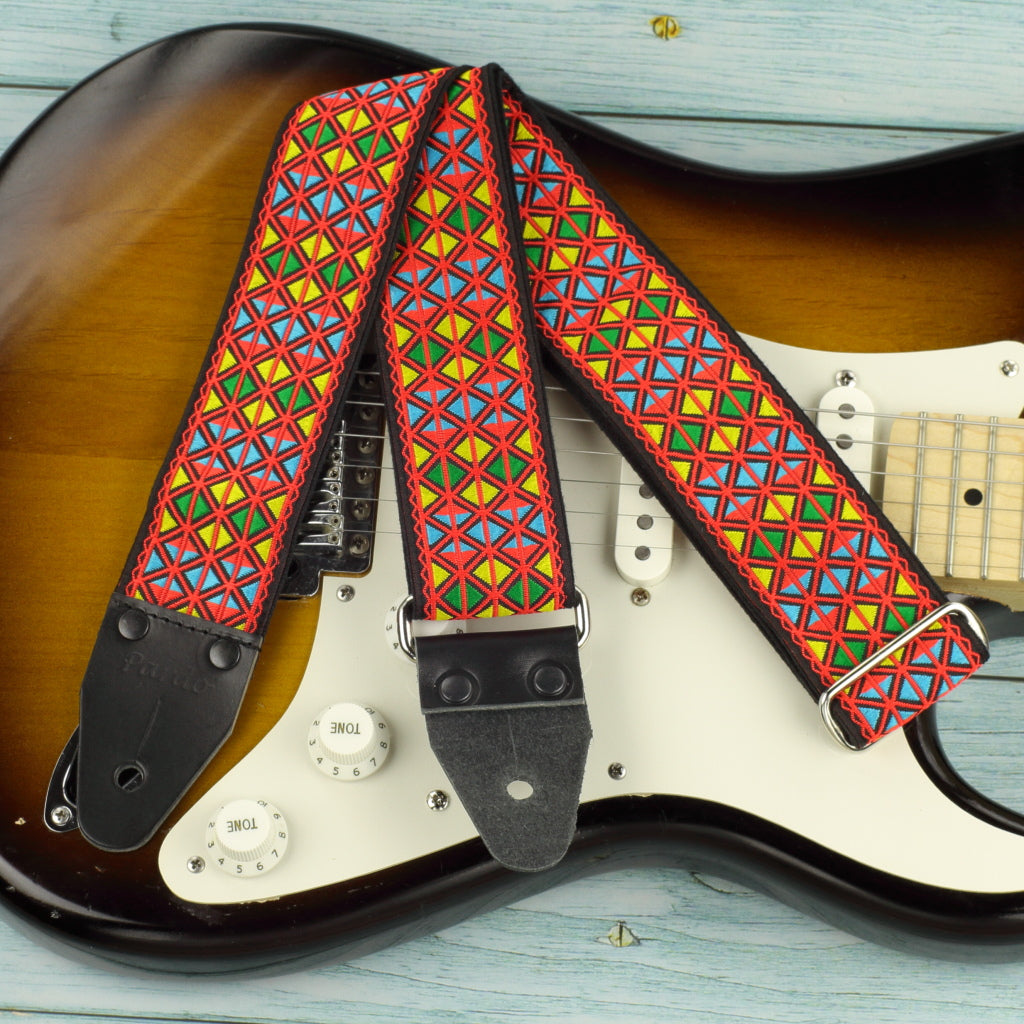 Monterey 70 inch guitar strap native hippie pattern