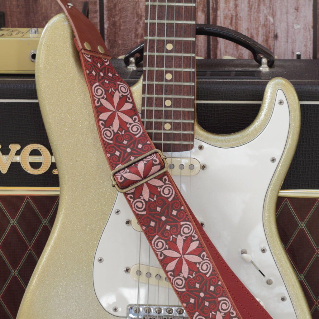 Cool guitar strap red stars