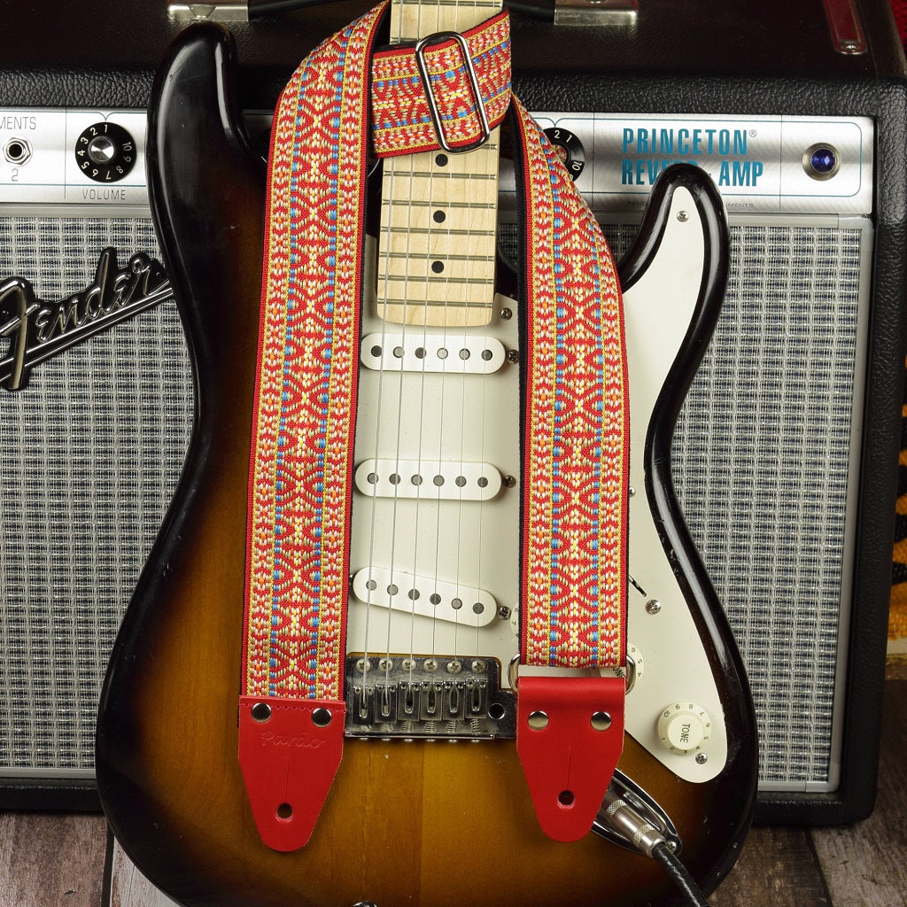 Craftsman guitar strap hootenanny red