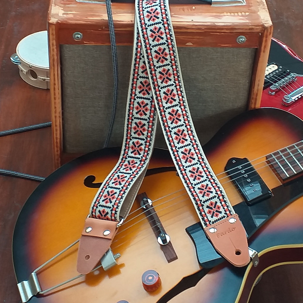 Embroidered guitar strap
