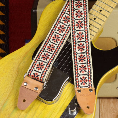 Embroidered indigenous guitar strap