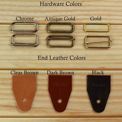 End leather and hardware colors available
