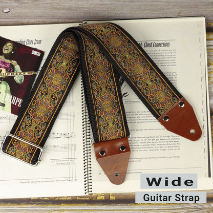 Extra wide hippie guitar strap Pardo model Brown Royal
