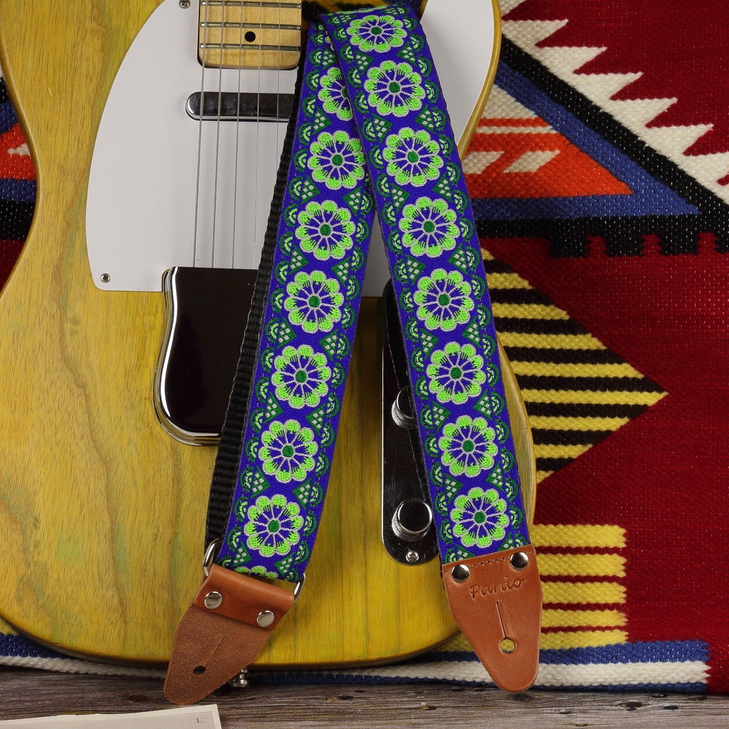 Floral elegance bass and guitar strap