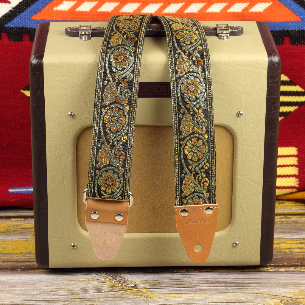 Floral guitar strap model October Vintage guitar Strap