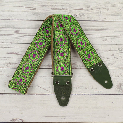 Green guitar strap sixties style