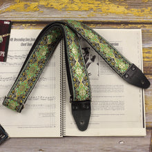 Green Royal vintage guitar strap -Pardo Guitar Straps